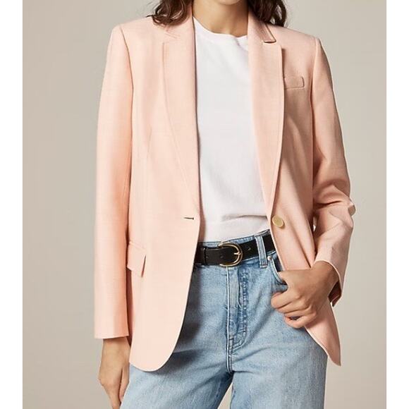 J. Crew Jackets & Blazers - J Crew Arden Blazer Jacket Sz 2 NWT Blush Pink CK098 Academia Prep Capsule $278